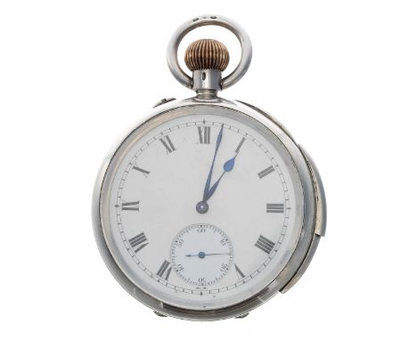 Stauffer & Co. silver minute repeating lever pocket watch, import hallmarks for London 1907, Roman numeral dial with sunken s