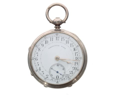 Victorian silver fusee lever '24 hour' dial pocket watch, London 1884, unsigned movement, no. 20762, with engraved balance co