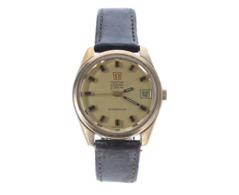 Omega Electronic f300Hz Chronometer 9ct gentleman's wristwatch, reference no. 1985001, serial no. 34866xxx, London 1975, cham