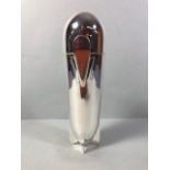 Cocktail shaker of white metal in the shape of a Zeppelin