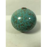 Chinese ceramic round water splash vase with gilt decoration approximately 10cm high