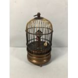 Antique style bird cage clock approximately 14cm high