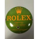 Enamel advertising sign for Rolex watches (submariner) approximately 31cm across