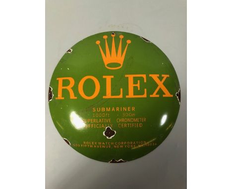 Enamel advertising sign for Rolex watches (submariner) approximately 31cm across