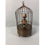 Brass Bird cage clock approximately 20cm high