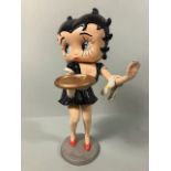 Betty Boo painted cast Iron figure dressed as french maid approximately 30cm tall