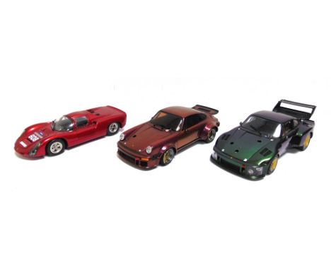 THREE 1/18 SCALE EXOTO DIECAST MODEL PORSCHES  comprising a Racing Legends No.11110, Porsche 935 Turbo, Standox Avus Galaxy g