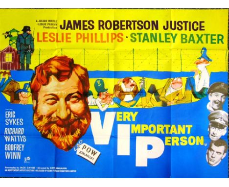 A BRITISH QUAD FILM POSTER, 'VERY IMPORTANT PERSON' (1961) starring James Robertson Justice, Leslie Phillips, Stanley Baxter,