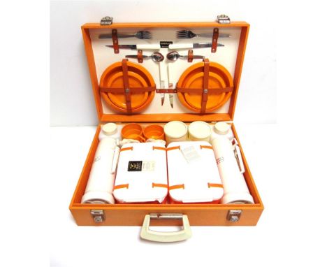 A SIRRAM PICNIC SET  early 1970s, finished in orange and white, with Tiger Products, Thermos and other fittings.