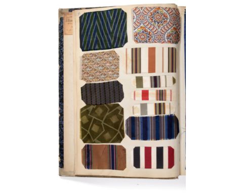 French Fabric Sample Book, late 19th century  Enclosing printed, woven chiffons and silks, wool, brocades, handkerchief silks