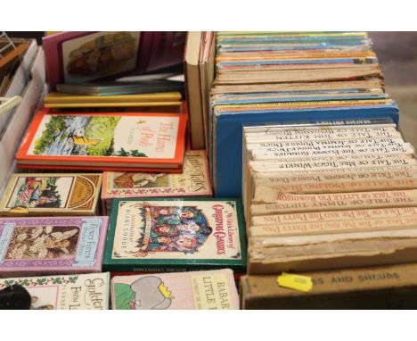 A TRAY OF VINTAGE CHILDRENS BOOKS TO INCLUDE LADYBIRD , BEATRIX POTTER , ETC