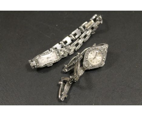 TWO VINTAGE MARCASITE LADIES WATCHES