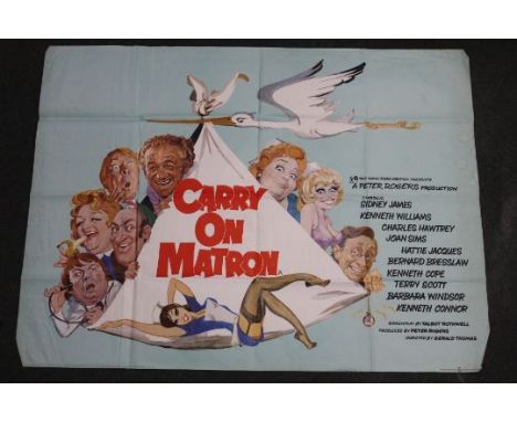 A VINTAGE CINEMA / FILM POSTER FOR 'CARRY ON MATRON' APPROX 75 X 101 CM