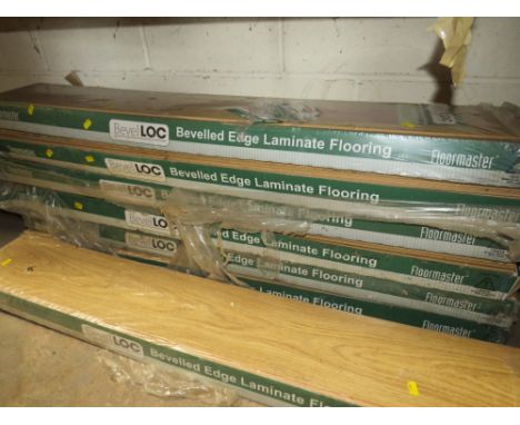 TWELVE PACKS OF LAMINATE FLOORING - LIGHT OAK BEVEL LOCK 8 mm X 192 mm x 1285 mm&nbsp;&nbsp;(approx 26 square metres)