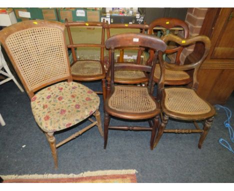SIX ASSORTED VINTAGE BERGERE CHAIRS