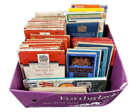A box containing a large quantity of Ordnance Survey maps.