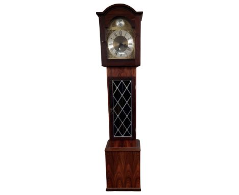 A Tempus Fugit longcase clock with pendulum and weights. (width 40cm)