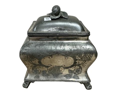 A Victorian silver plated tea caddy.
