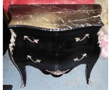 COMMODE, contemporary lacquered finish with marble top, 98cm x 51cm x 85cm.