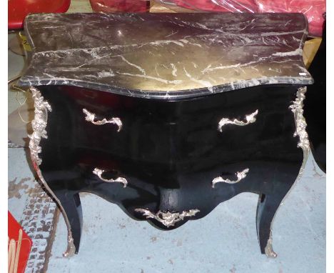 COMMODE, contemporary lacquered finish with marble top, 98cm x 51cm x 85cm.