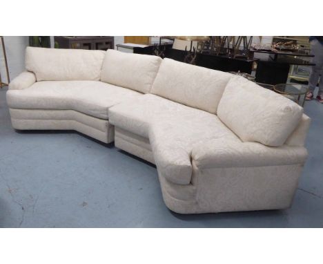 WEIMAN COMPANY SOFA, contemporary in white damask upholstery, 300cm. (with slight faults)