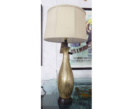 JOHN RICHARD TABLE LAMP, gilded glass base, with shade, 85cm H.