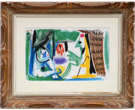 PABLO PICASSO 'Dejeuners sur L'Herbe', quadrichrome, 20cm x 35cm, framed and glazed.