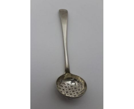 William Eley &amp; William Fearn, A George III silver sifting ladle, monogrammed London 1801, 26g 