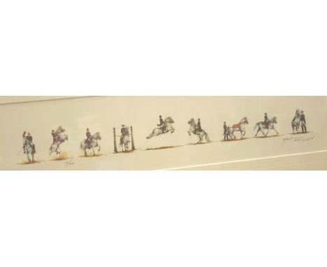 Dr. K. Salehi, Equestrian horse print limited Edition 54/600, signed in pencil lower right, 12cm x 51cm image approx.