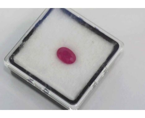 Unset oval facetted ruby (approx 3ct)