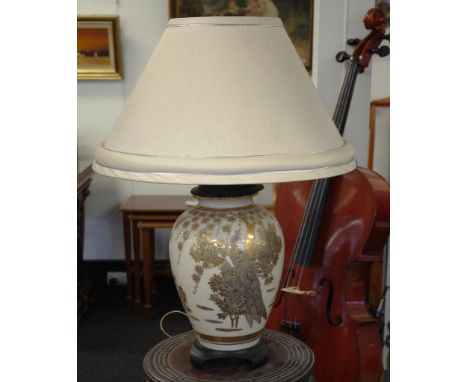 Japanese Satsuma electric lamp 66.5cm high