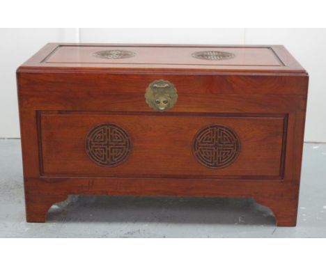Chinese carved rosewood trunk 101cm x 51cm, 59.5cm high