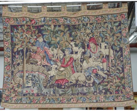 French wall tapestry "La Tonte Des Moutons" 185cm x 140cm
