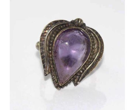 Vintage silver & amethyst ring sizes: Q/8