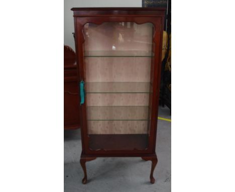 Vintage display cabinet 69.5cm wide, 37cm deep, 158cm high approx