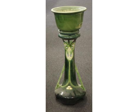 Art Nouveau ceramic planter stand & (non-matching) bowl , 83cm high (stand only) approx.