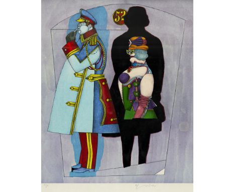 Lindner, RichardHamburg, 1901 - New York, 197860 x 50 cm, R.Ohne Titel, 1971. Farblithografie auf Japanpapier aus der Folge "
