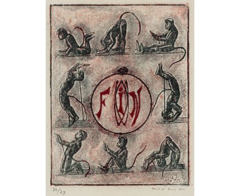 Ernst, MaxBrühl, 1891 - Paris 1976Blattgröße: 38,5 x 28,5 cm, R.Ohne Titel, 1972. Farblithografie auf Japanpapier auf der Fol