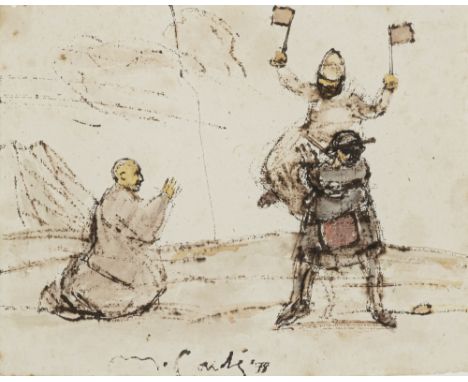 Condé, MiguelPittsburgh, 193919 x 24 cm, R.Der Mönch, 1978. Tusche und Aquarell auf Papier. In Tusche unten mittig signiert u