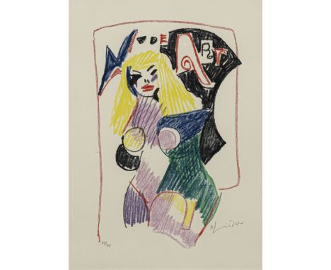 Lindner, RichardHamburg, 1901 - New York, 197825 x 16 cm, R."Nude Art ", 1971. Farblithografie auf Papier. In Bleistift unten