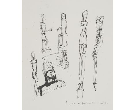 Fischer, LotharGermersheim/Pfalz, 1933 - Baierbrunn, 200460 x 42 cm, o. R."Domina Lubeca", 1990. Serigraphie auf grauem Bütte