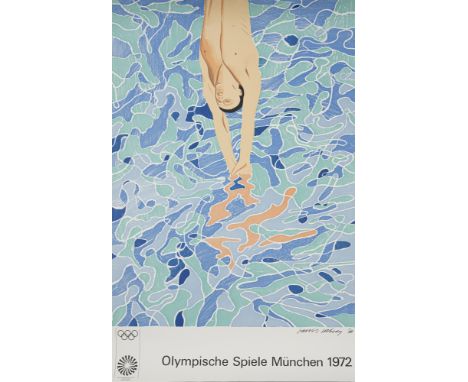 Hockney, DavidBradford/Yorkshire, 1937Blattgröße: 101 x 64 cm, o. R."Olympische Spiele", 1970/1972. Farboffsetlithografie auf