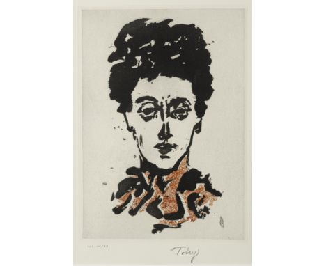 Tobey, MarkCenterville/Wisconsin, 1890 - Basel, 197640 x 28 cm, R."Milady", 1973. Farbradierung auf Bütten. In Bleistift unte