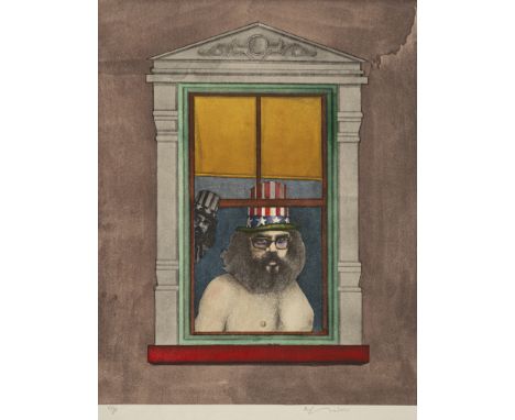 Lindner, RichardHamburg, 1901 - New York, 1978Blattröße: 67 x 49,5 cm, o. R.Ohne Titel, 1971. Farblithografie auf Japanpapier