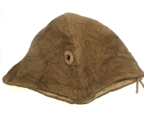 WWI Imperial War M16 Stalhelm hessian helmet cover. P&amp;P Group 1 (£14+VAT for the first lot and £1+VAT for subsequent lots