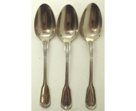 Three Waffen SS engraved silver teaspoons. P&amp;P Group 1 (£14+VAT for the first lot and £1+VAT for subsequent lots) 