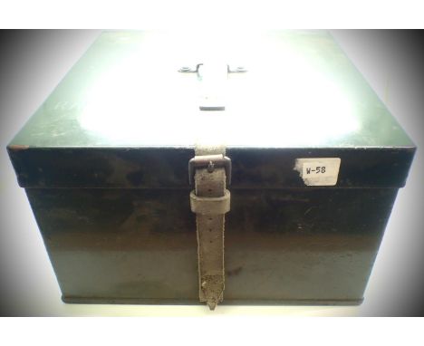 1953 dated ration tin, as issued to British tank crews, 26 x 26 x 16 cm H (lacking contents). P&amp;P Group 2 (£18+VAT for th