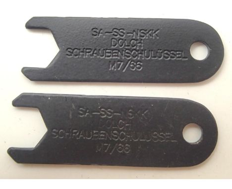Two spanners for removing the handles from SS and SA daggers for cleaning etc. P&amp;P Group 1 (£14+VAT for the first lot and
