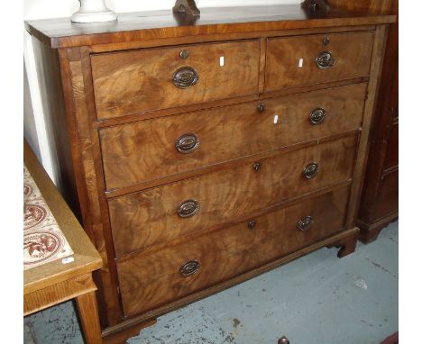 19th C chest of two short above three long drawers on bracket feet 