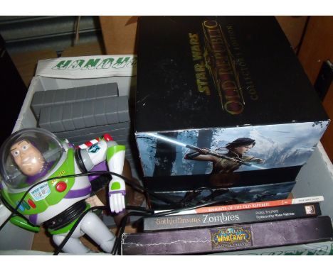 Star Wars Old Republic Collectors Edition figure, Buzz Lightyear, harry Potter bookends, retro telephone box etc.